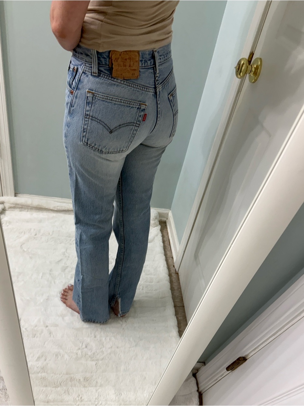 Vintage Levis 501 Jeans Faded Stone Wash Blue Size 24